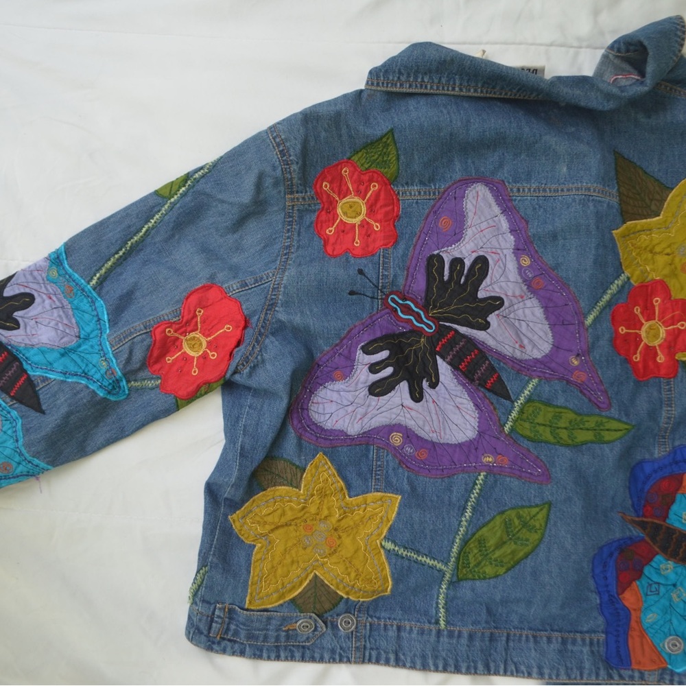 butterfly embodied jean jacket